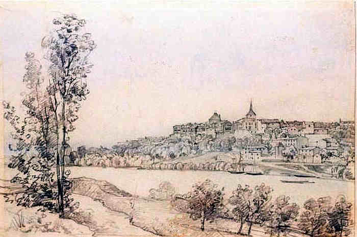 Vue d'Agen par Nicolas Marie Joseph Chapuy