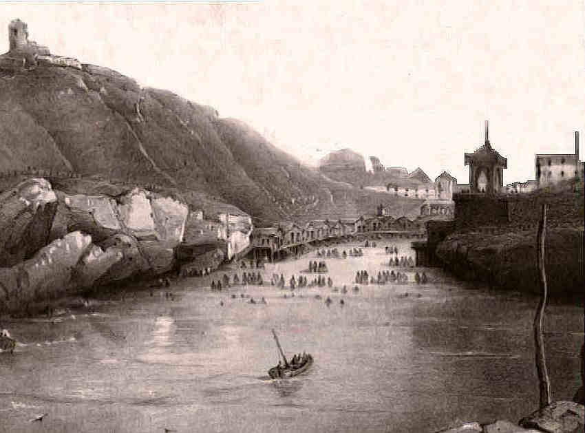 Le port  vieux &agrave;  Biarritz,  gravure 19e