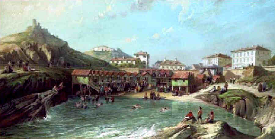 D&eacute;but des bains de  mer  dans le port Vieux de Biarritz par Jean-Jacques Alban de Lesgallery