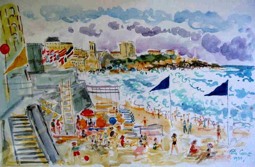 La  plage &agrave; Biarritz par F&eacute;lix Comte
