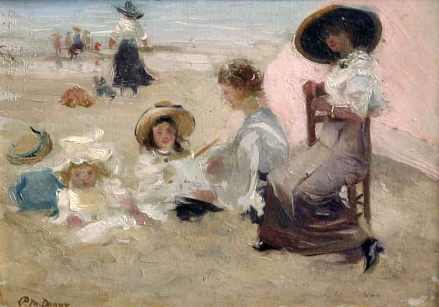 Sur la plage &agrave; Biarritz par Paul Michel Dupuy