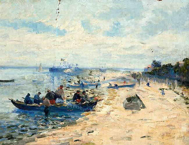 Mariniers &agrave; Arcachon par Elie Anatole Pavil