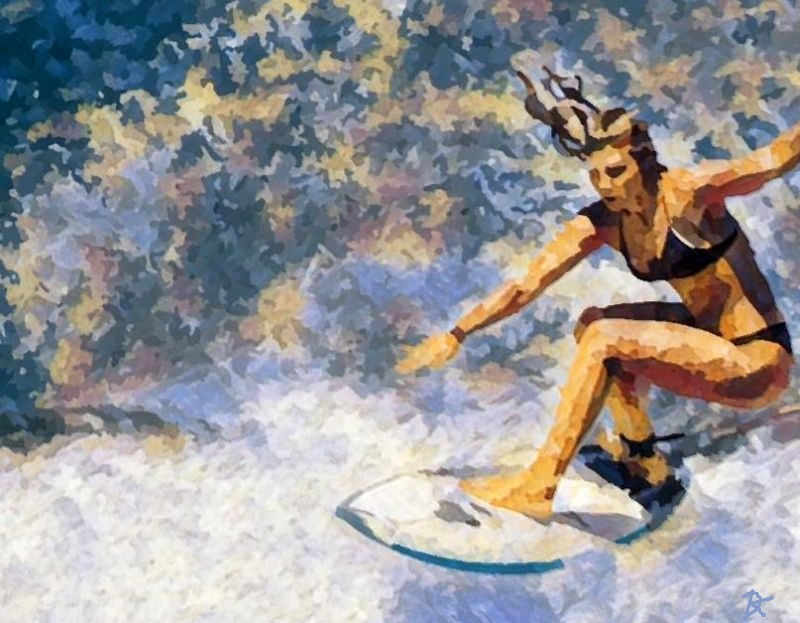 Sage Erickson surfing