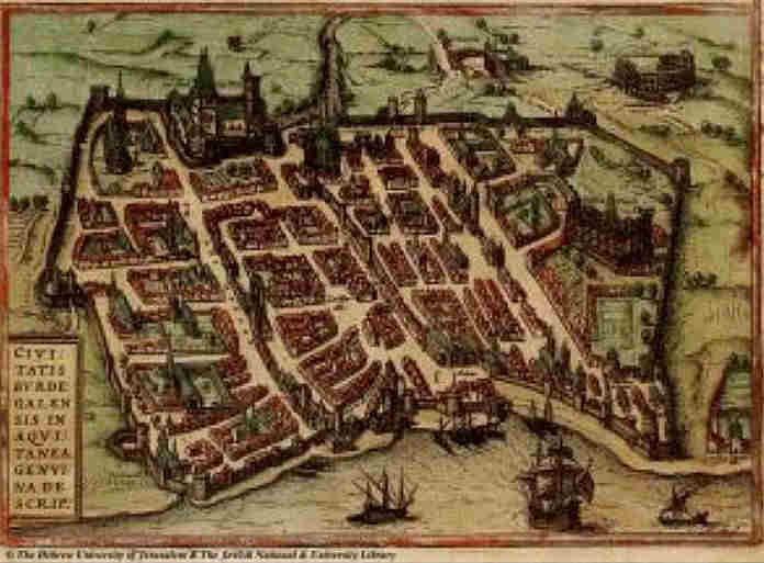 Plan de Bordeaux au XVIIe si&egrave;cle