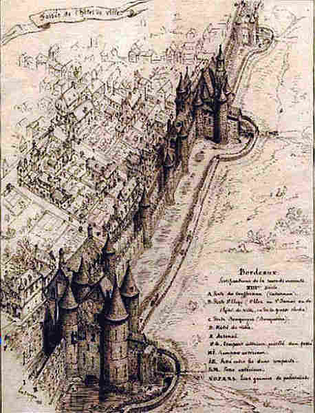 Fortifications de Bordeaux au XIIIe si&egrave;cle