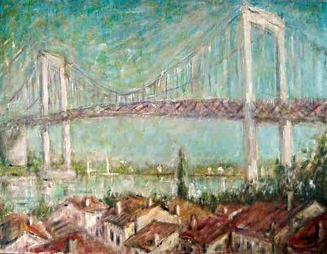 Le pont d'Aquitaine, c&ocirc;t&eacute; Lormont par Jacques  Ruiz