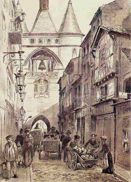 La porte de la Grosse Cloche au 19e si&egrave;cle