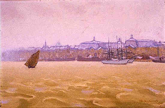 La Garonne devant Bordeaux par Charles Lacoste 