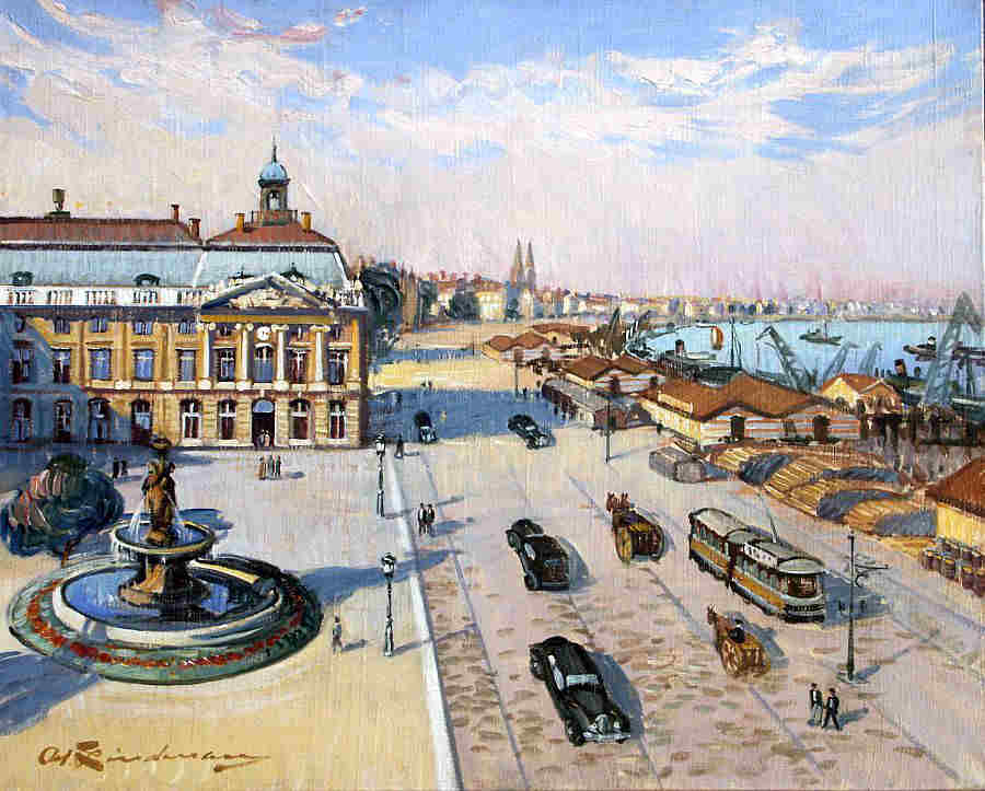 Place de la Bourse et le port par martin lindenau