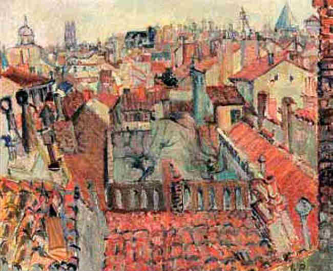 Vue de Bordeaux attribu&eacute;e &agrave; L&eacute;on Pourtau