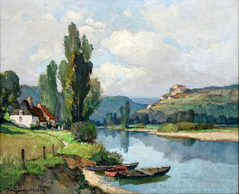 Castelnaud vu de la roque gageac par georges robin.