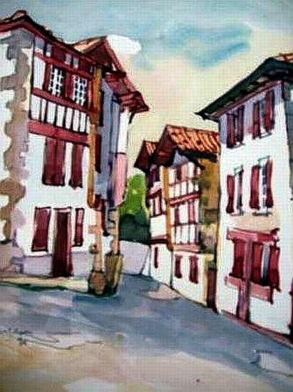 rue &agrave; Espelette par Robert Mestelan