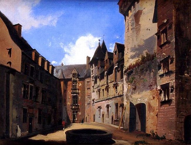 Cour du chateau de Pau par Eug&egrave;ne Isabey