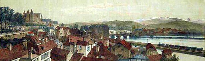 Panorama de Pau par Eug&egrave;ne Cic&eacute;ri