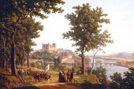 Vue du ch&acirc;teau de Pau depuis le grand parc 1814   Alexandre-Louis-Robert Millin Duperreux