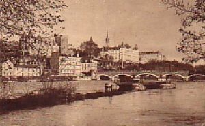 Pau vu sur le Gave et pont Jurancon