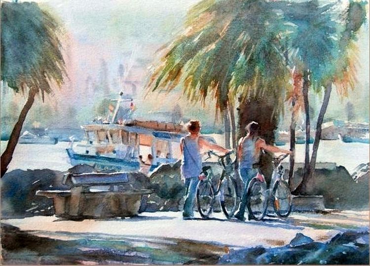 Devant le port d'Hendaye par Patrick Larcebal