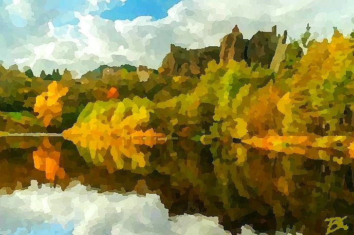 Arlempdes  reflets sur la Loire par Dan Kopel