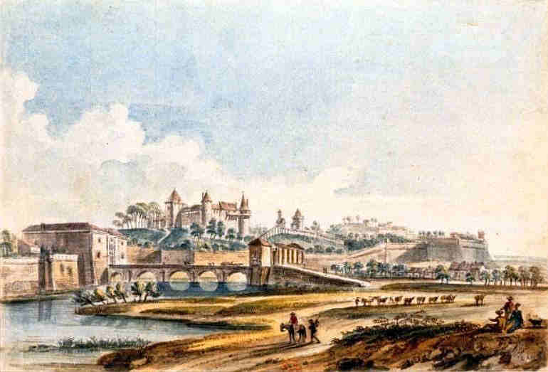 Vue de la porte de Ch&acirc;lon &agrave; Dijon par JB Lallemand