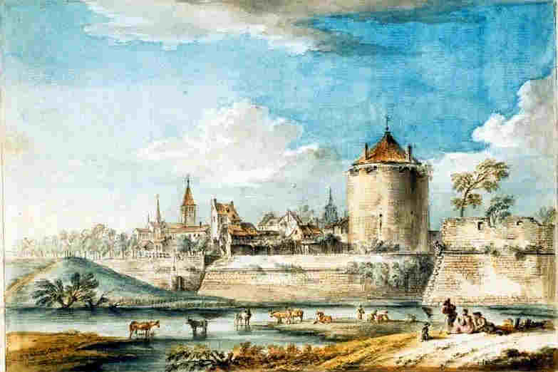 Vue de la tour St-Nicolas  &agrave; Dijon par JB Lallemand