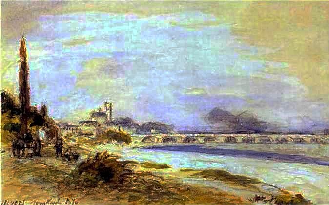 Le pont &agrave;  Nevers par John Barthold Jongkind