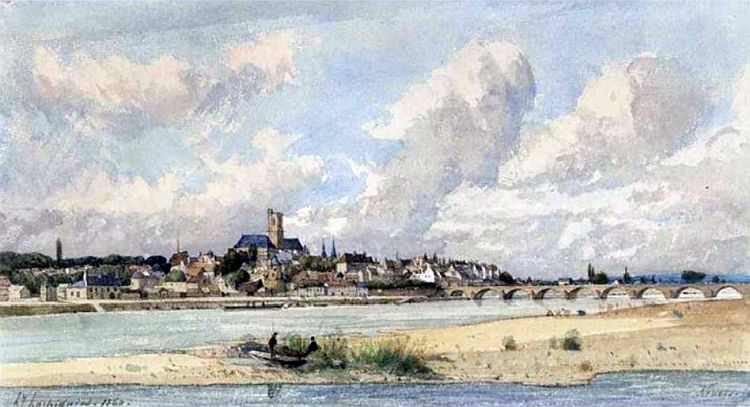 Vue de  Nevers par Henri Joseph Harpignies