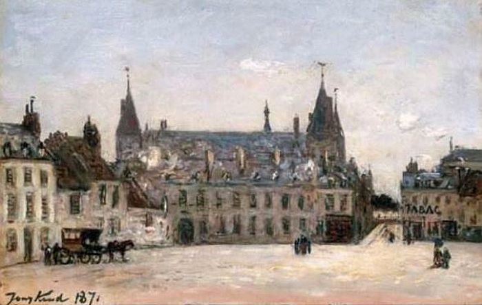 Palais ducal &agrave;  Nevers par John Barthold Jongkind