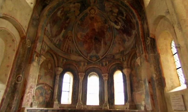 Peintures XIIe chapelle desmoines de Berze