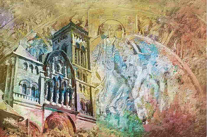 Vezelay church and hill by Catf