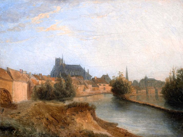 Vue d'Auxerre par Fran&ccedil;ois-Edm&eacute;e Ricois