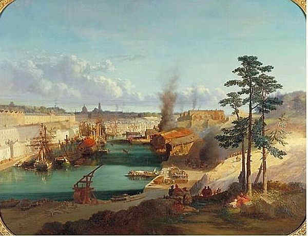 Port de Brest par Jules Achille No&euml;l