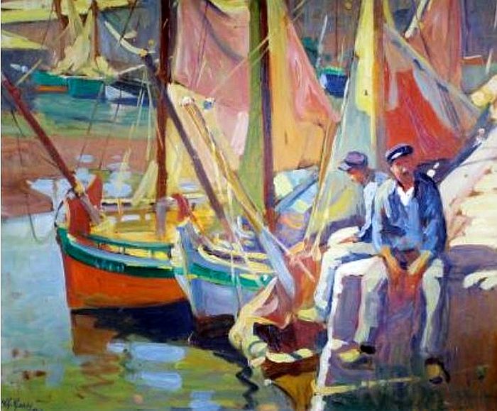 P&ecirc;cheurs bretons sur le port par Charley Garry