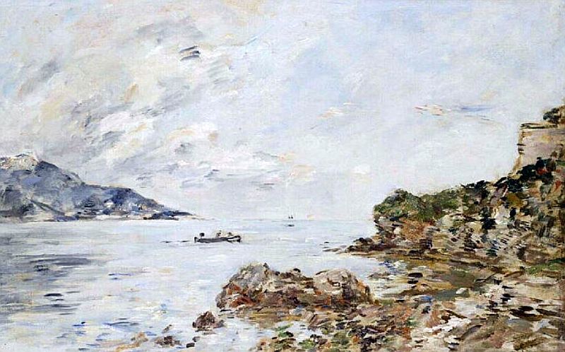 Crique en Bretagne par Eug&egrave;ne Boudin