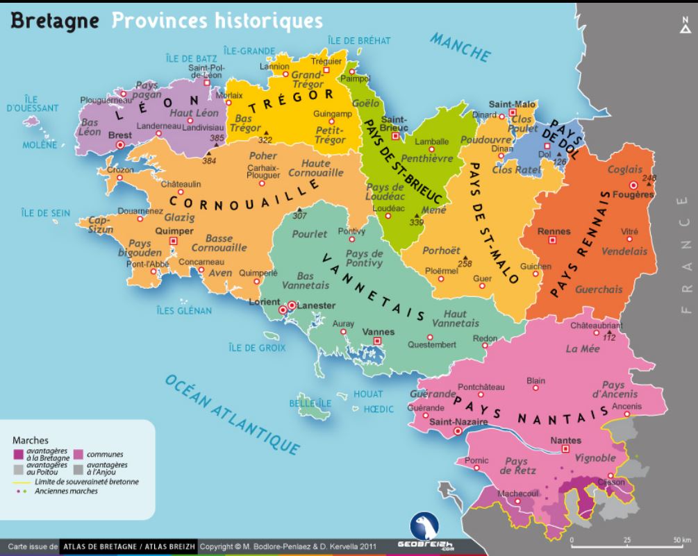 Carte pays de Bretagne