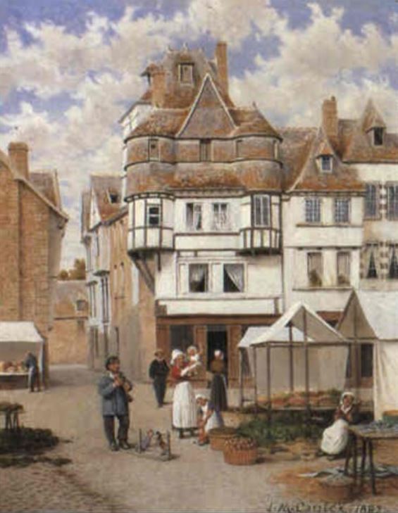 Market square in Lannion by John Mulcaster Carrick