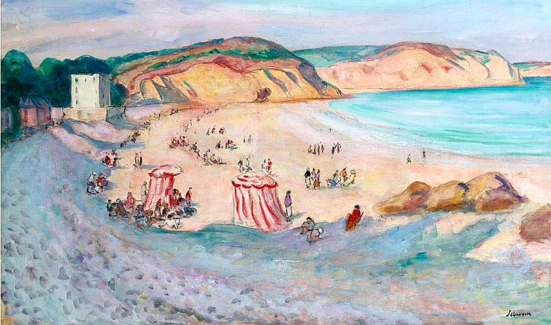 PLage &agrave; Morgat par  henri Lebasque