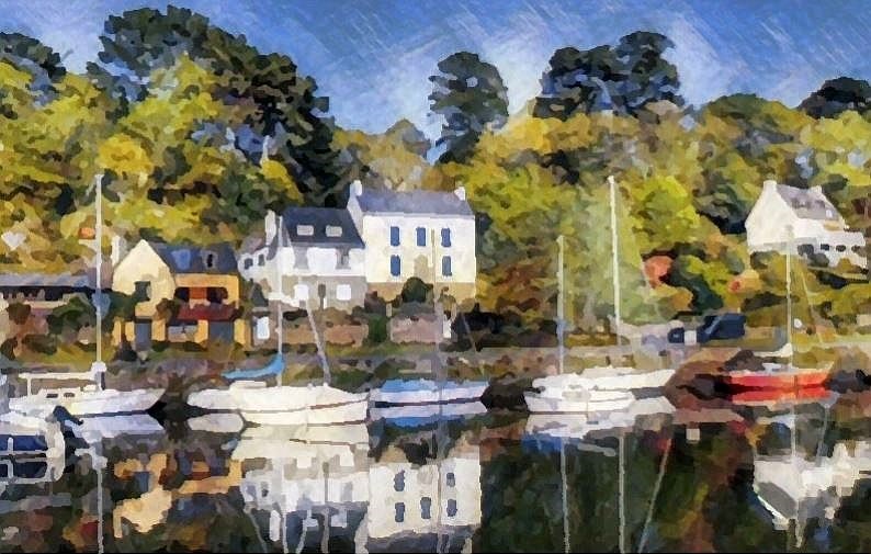 Reflets sur le port de Belon par Dan Kopel