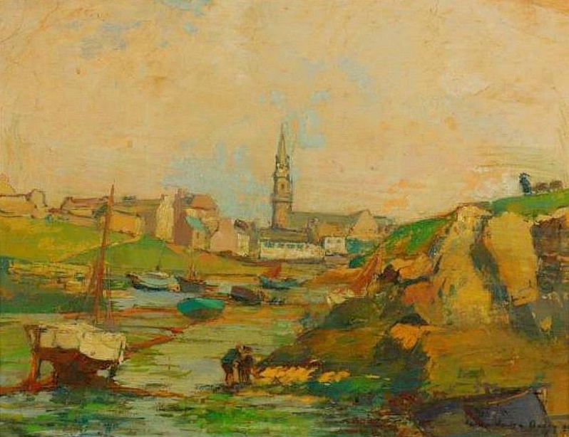 Village de Lampaul &agrave;  &agrave; Ouessant  par  Lucien Victor F&eacute;lix Delpy