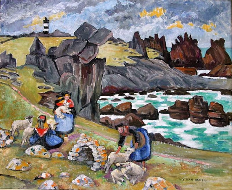 Ouessantines aux moutons par Yvonne jean-Haffen