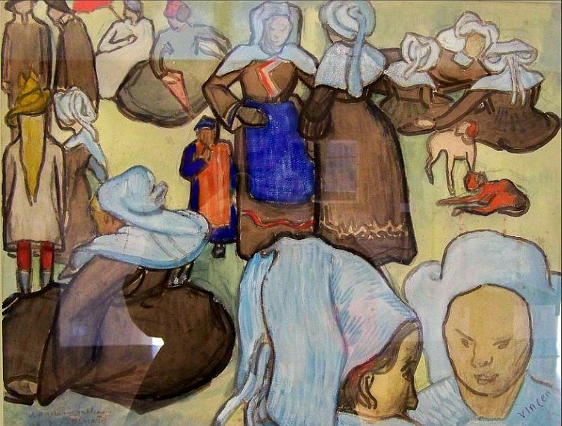 Les bretonnes et le Pardon de  Pont-Aven par Paul Gauguin