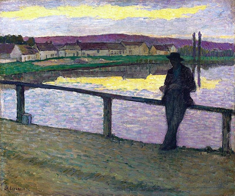 Coucher de soleil sur Pont Aven par  Henri Lebasque