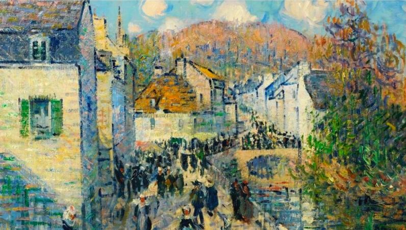 Jour de march&eacute; &agrave; Pont Aven par  Gustave Loiseau