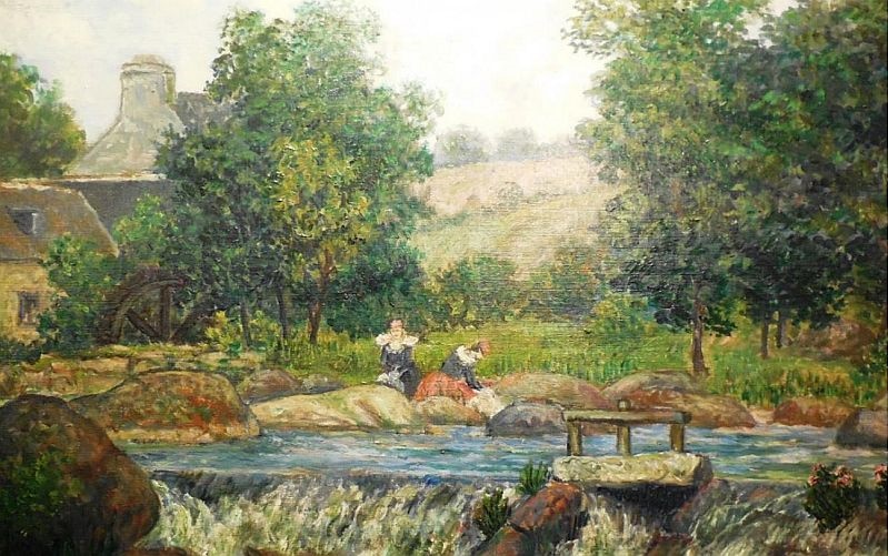 Lavandi&egrave;res sur l'Aven par Ernest Ponthier de Chamaillard