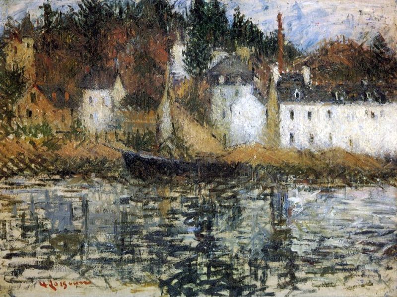Quai &agrave; Pont Aven par  Gustave Loiseau