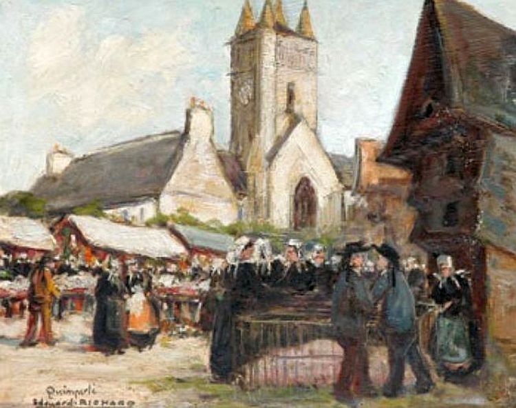 Jour de march&eacute; &agrave; Quimperl&eacute; par Edouard Richard