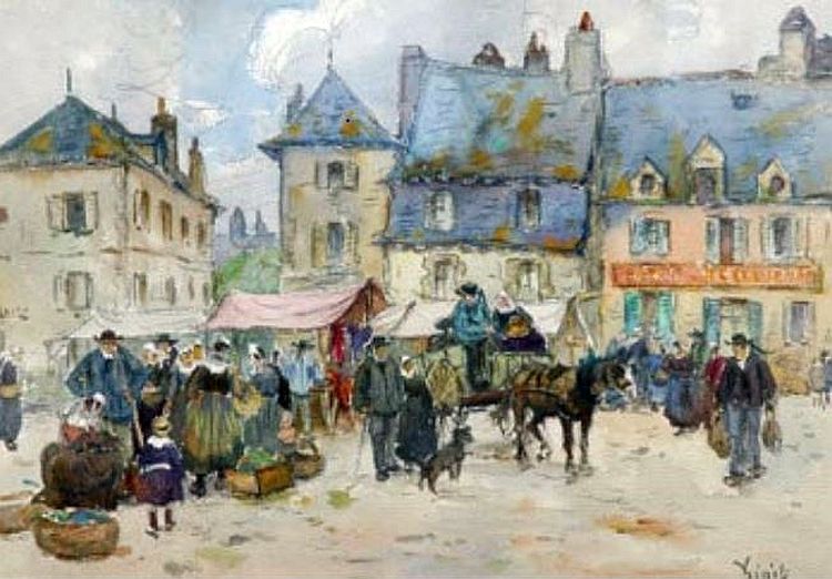 Jour de march&eacute; &agrave; Quimperl&eacute; par Pierre Vinit