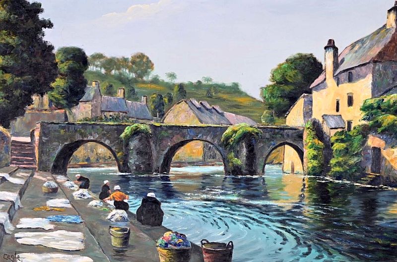 Les lavandi&egrave;res de Quimperl&eacute; par Wladyslaw Cegla