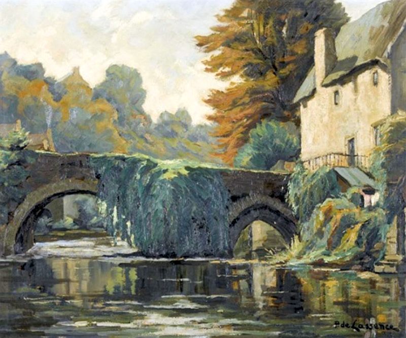 Pont fleuri &agrave; Quimperl&eacute; par Paul de Lassence