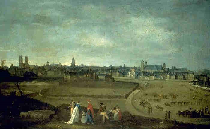 Vue de Rennes   vue du Champs de Mars par Jean Loyer