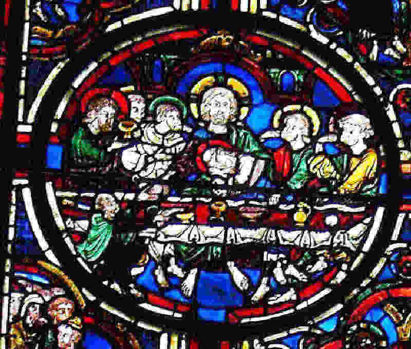stained glass window in the cathedral of Bourges